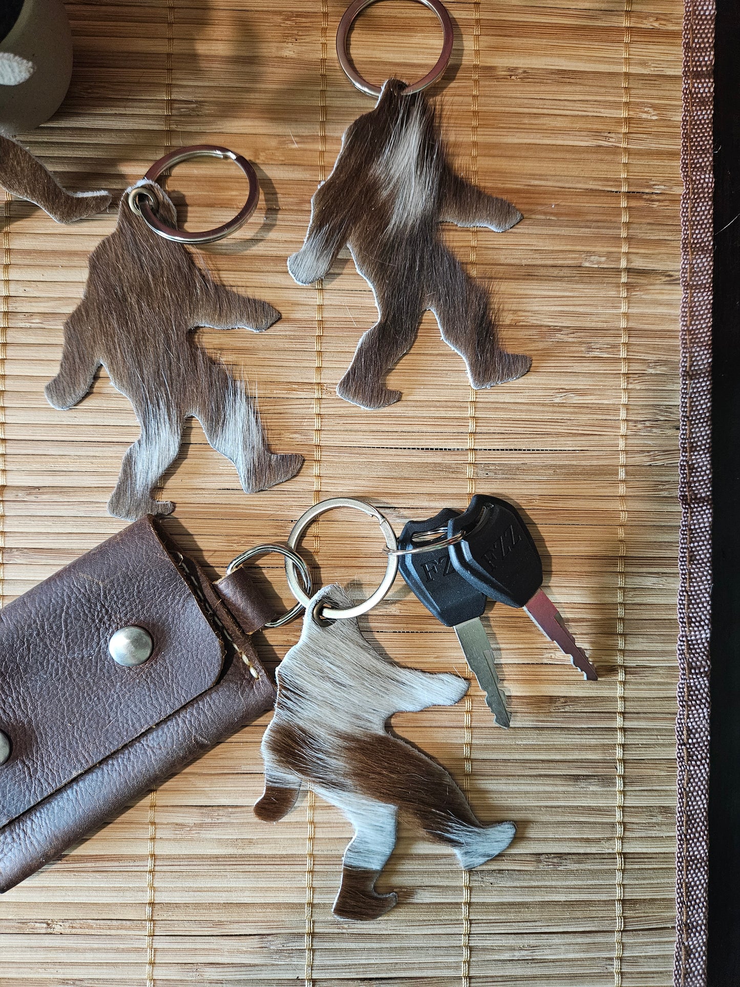 Big Foot Keychain - Leather