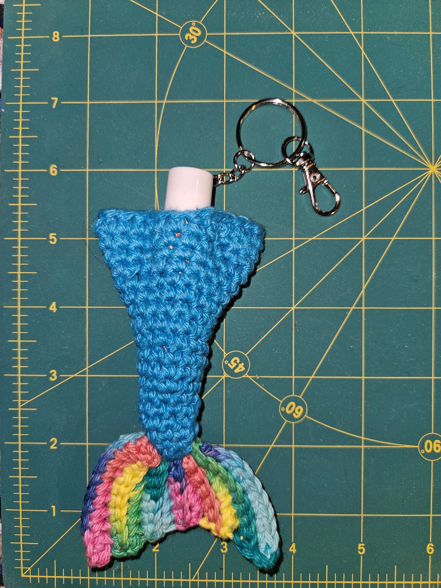 Mermaid Tail Lip Balm Chapstick Holder Keychain or Bag Charm