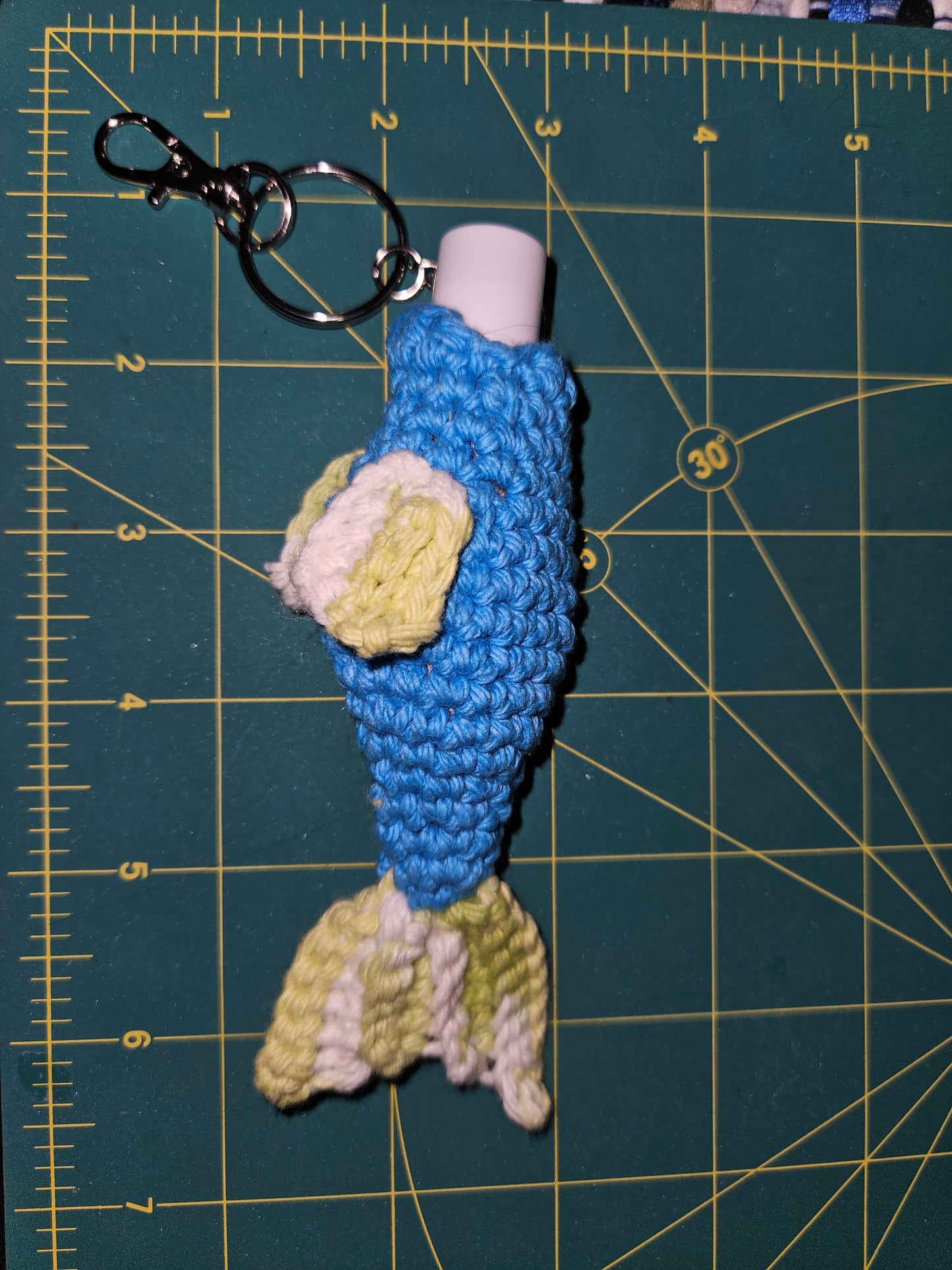 Pattern: Fish Crochet Lip Balm Keychain or Bag Charm