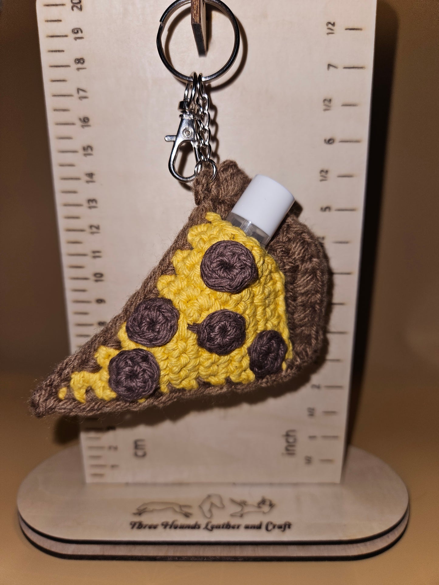 Pattern: Pizza Slice Crochet Lip Balm Keychain or Bag Charm