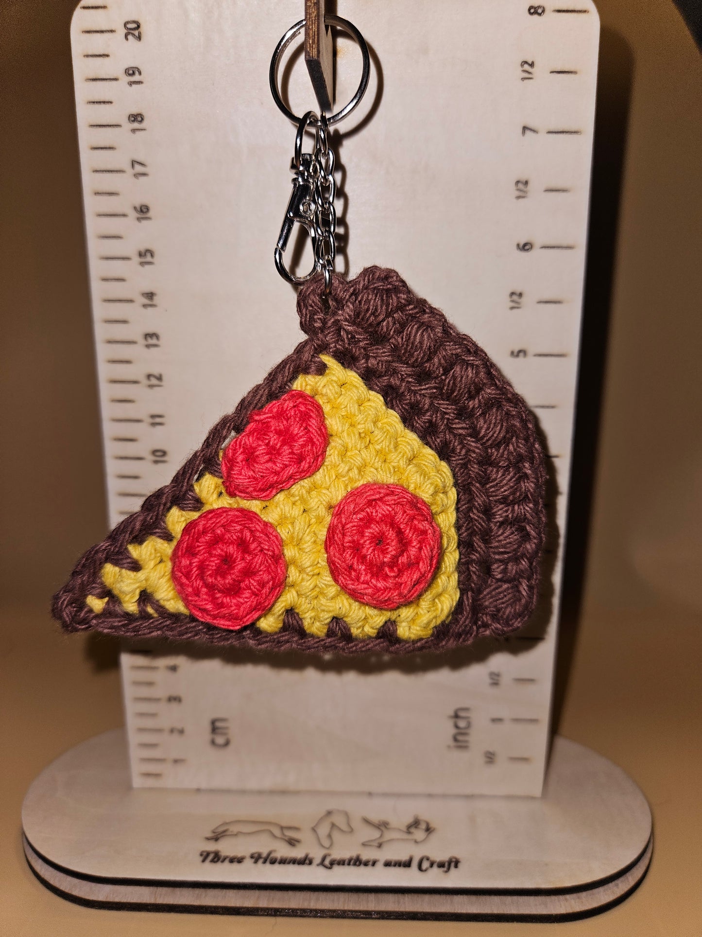 Pattern: Pizza Slice Crochet Lip Balm Keychain or Bag Charm