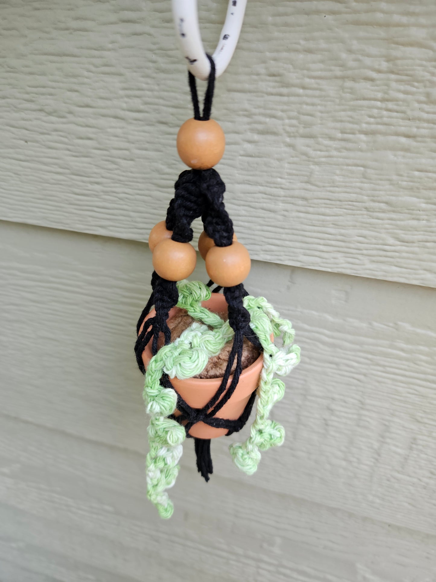 Crochet and Macrame Mini Hanging Potted Plant-Three Hounds Leather and Craft