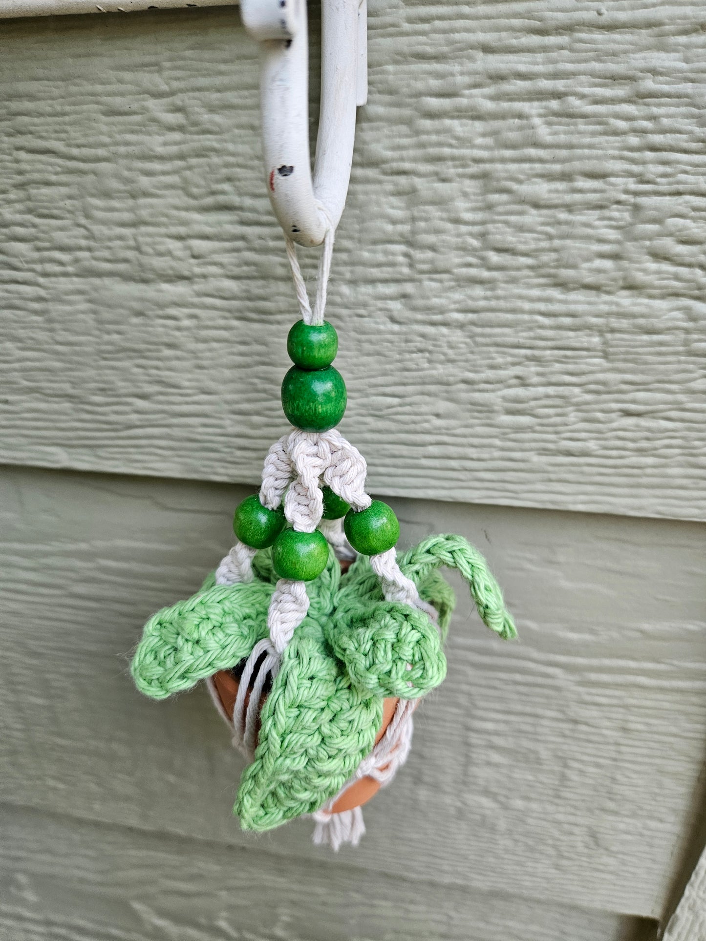 Crochet and Macrame Mini Hanging Potted Plant-Three Hounds Leather and Craft