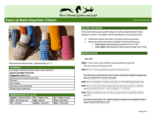 Pattern: Simple Crochet Lip Balm Keychain or Bag Charm