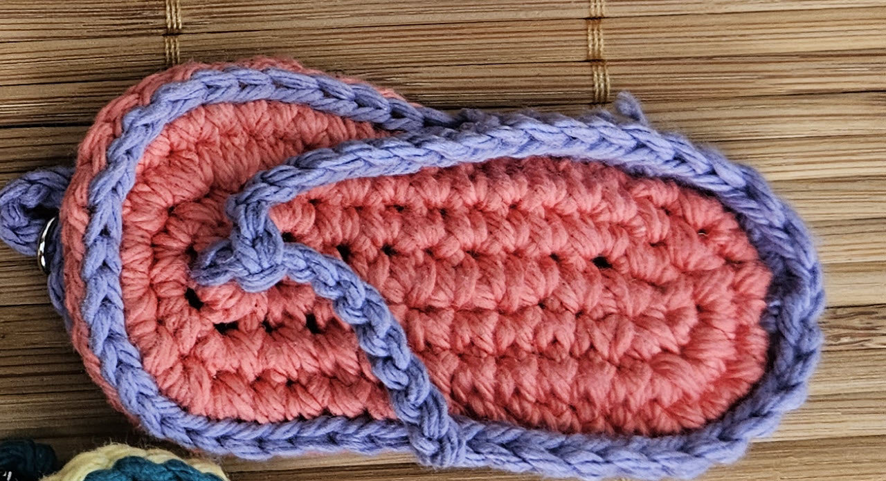Pattern: Flip-Flop Crochet Lip Balm Keychain or Bag Charm