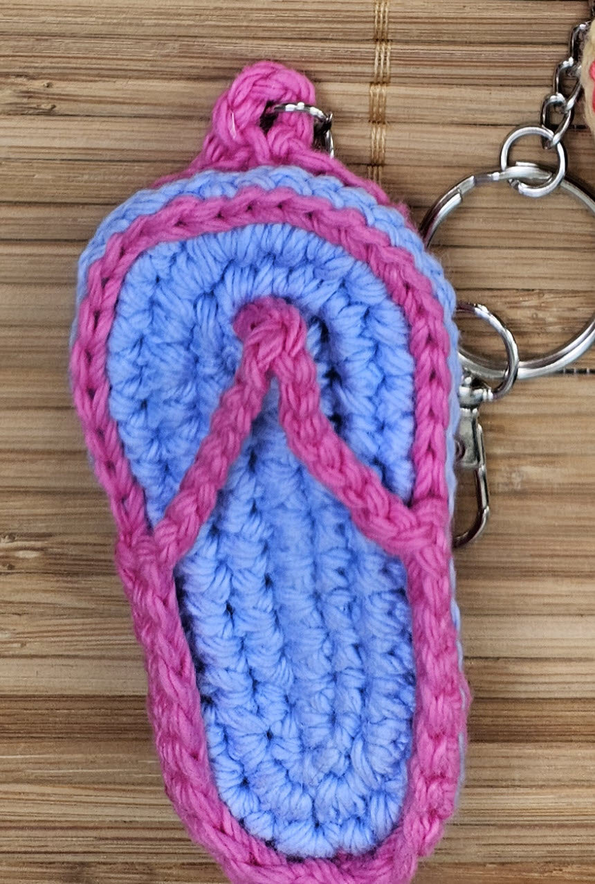 Pattern: Flip-Flop Crochet Lip Balm Keychain or Bag Charm