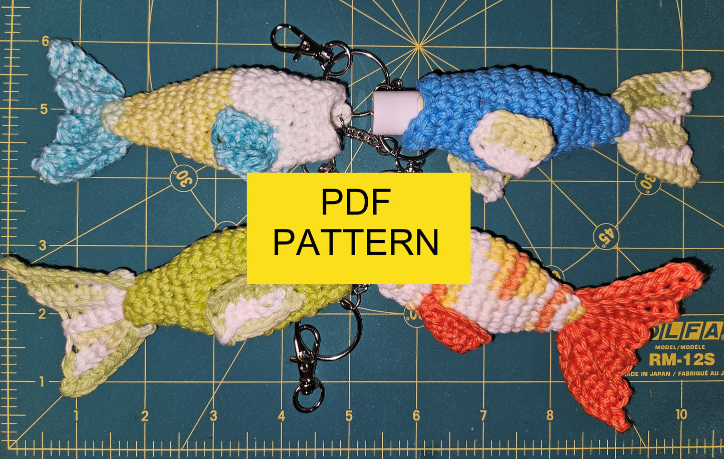 Pattern: Fish Crochet Lip Balm Keychain or Bag Charm