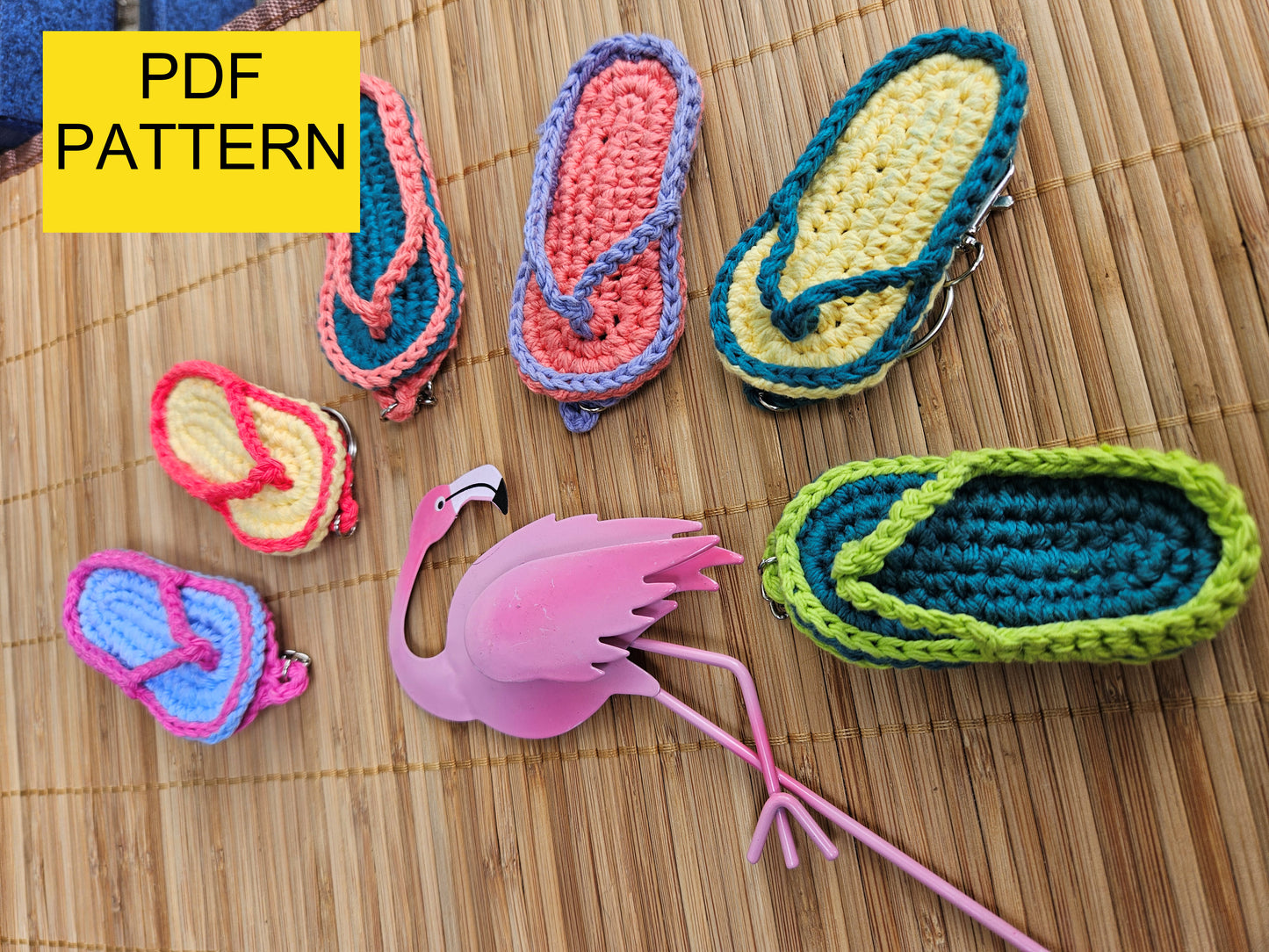 Pattern: Flip-Flop Crochet Lip Balm Keychain or Bag Charm