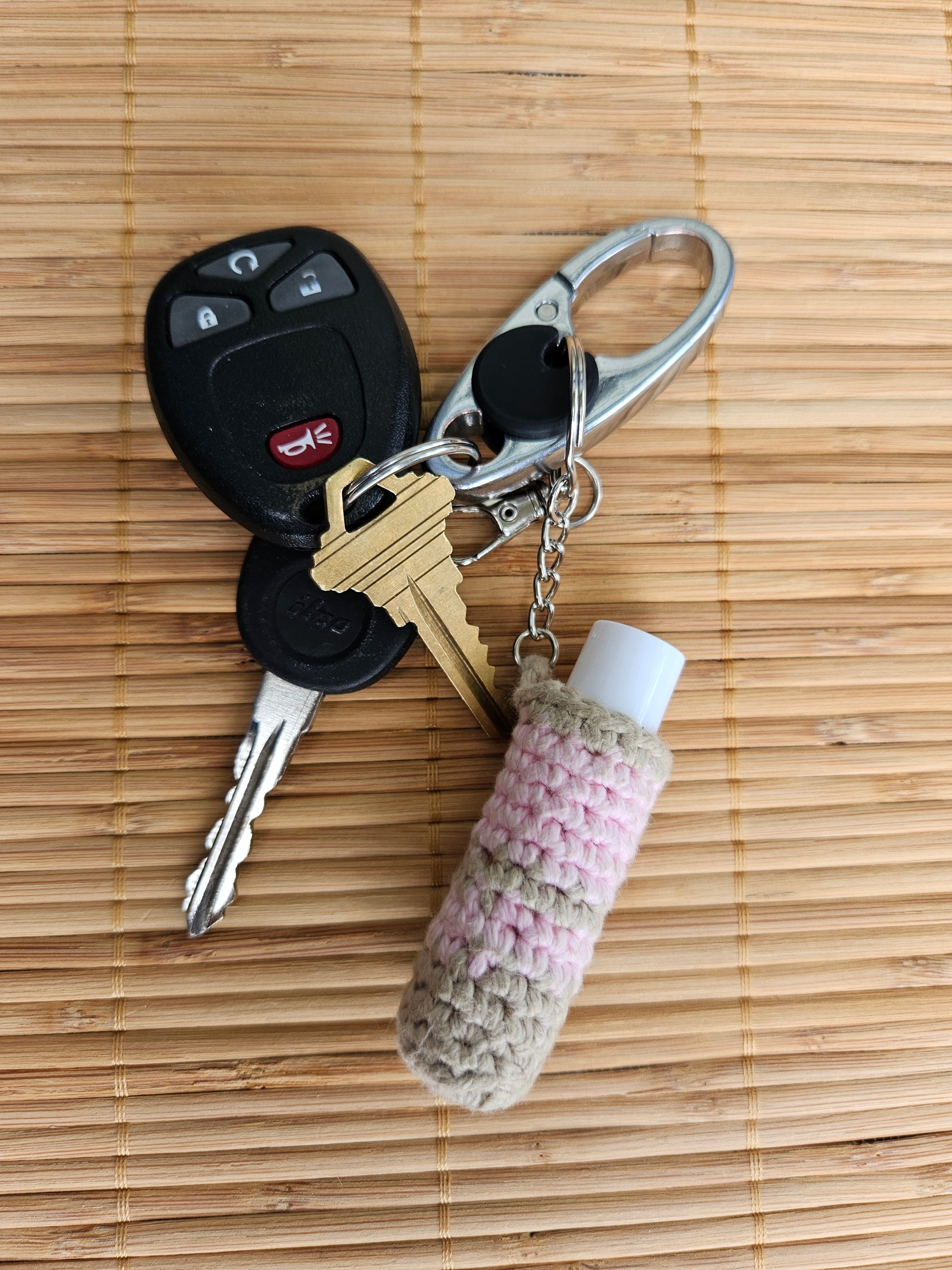 Crochet Lip Balm Chapstick Holder Keychain or Bag Charm