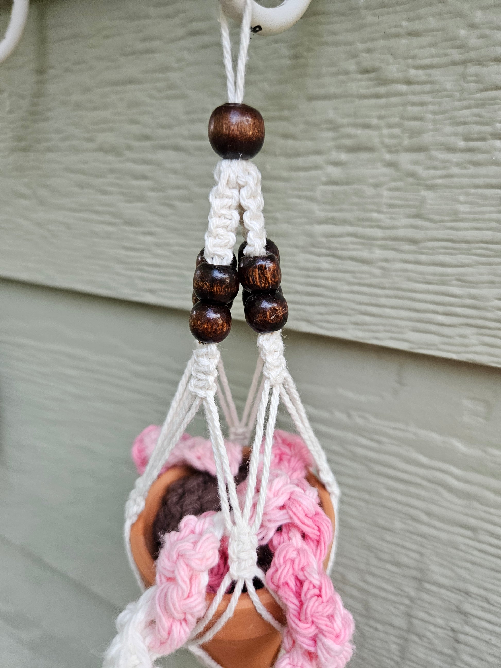 josephine knot macrame plant hanger Crochet and Macrame Mini Hanging Potted Plant-Three Hounds – Three Hounds Leather and Craft