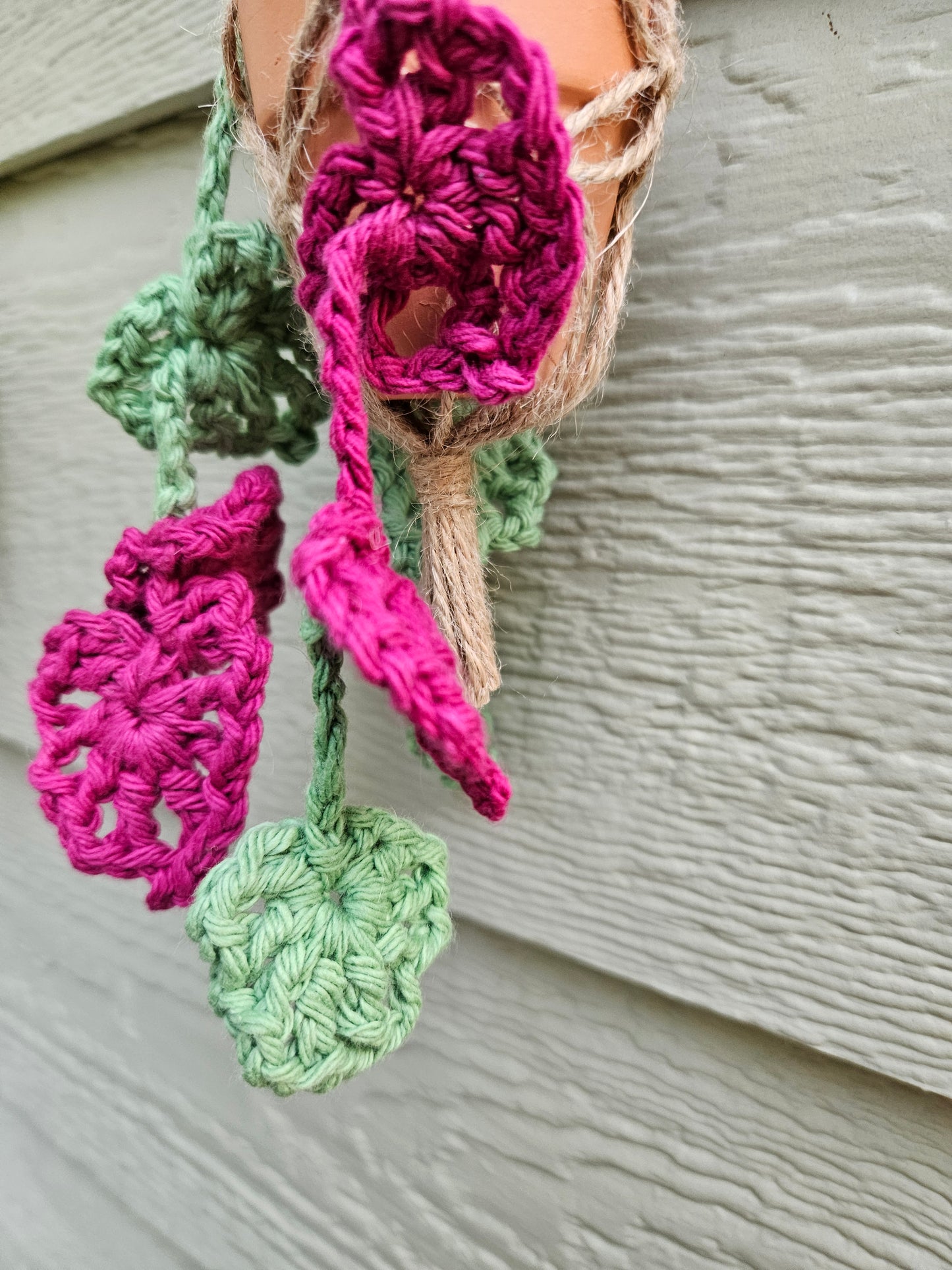 Crochet and Macrame Mini Hanging Potted Plant